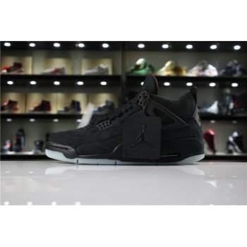 KAWS x Air Jordan 4 Retro Black Black-Clear Glow 930155-001 Shoes Shoes